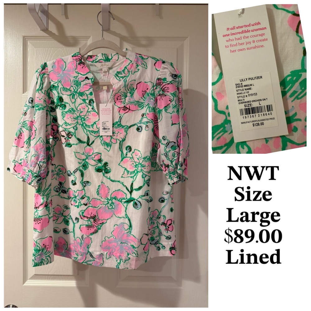 Lilly Pulitzer Women's Floral Blouse - Pink and Green